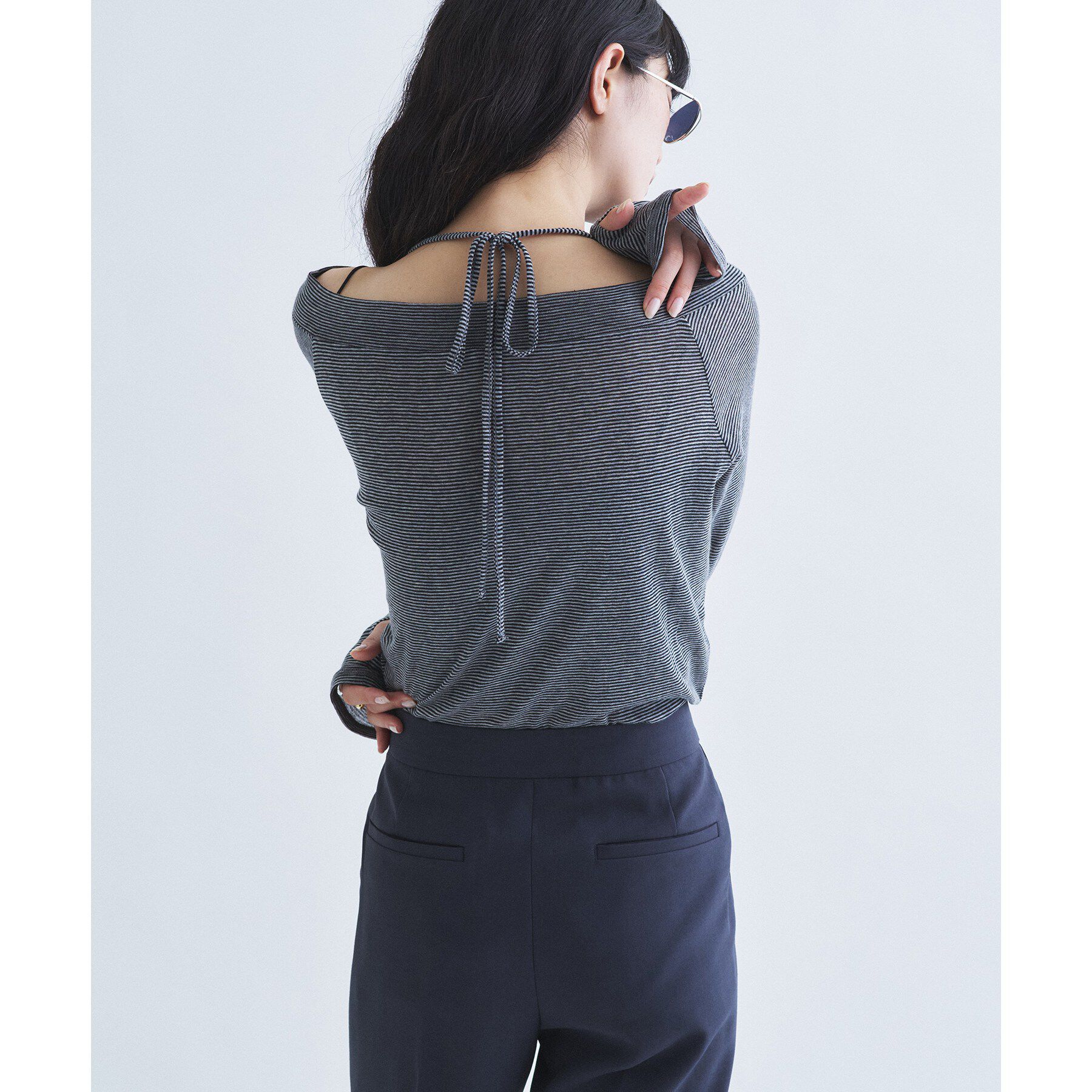 CODE A「tie neck boat top」|Tシャツ・カットソー|