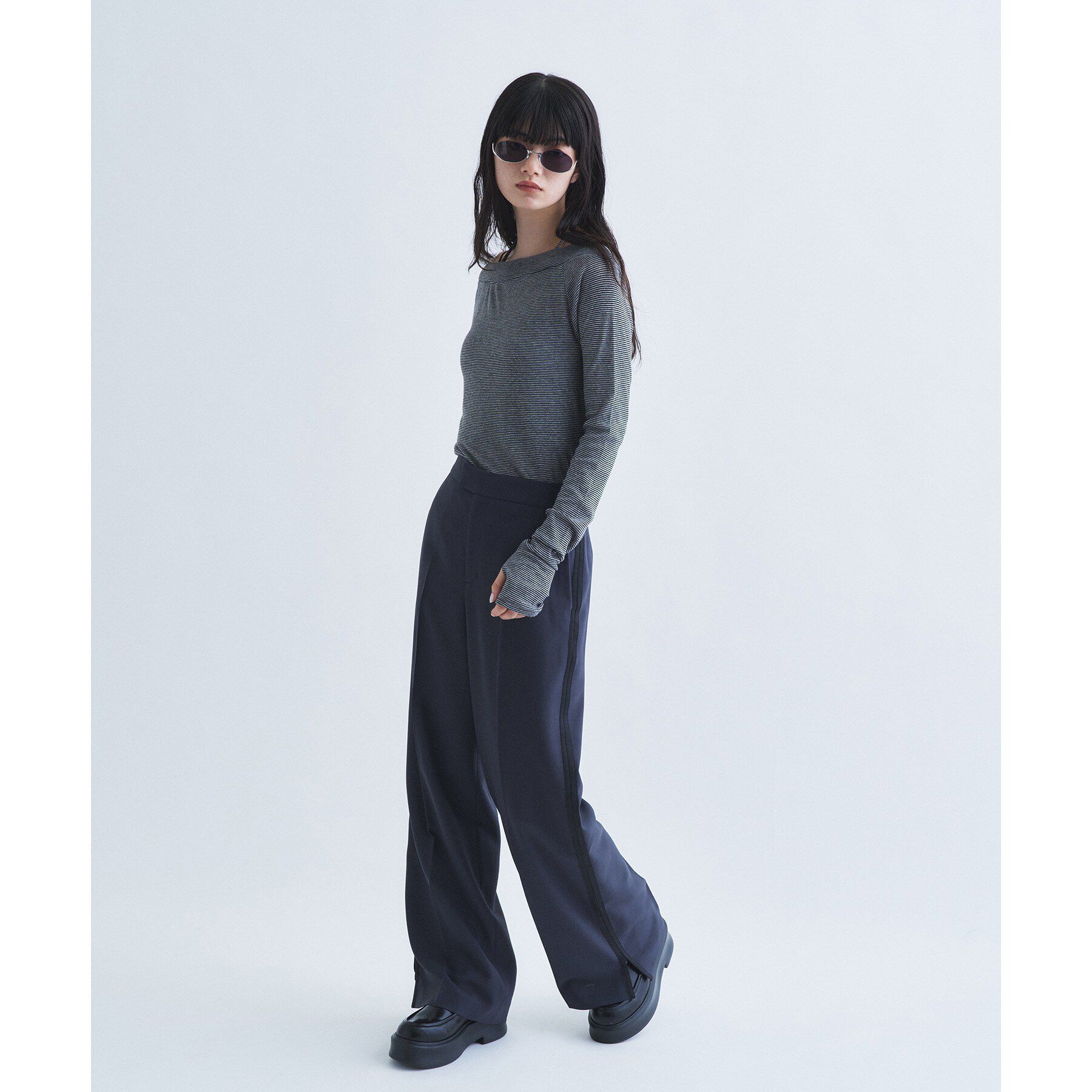 CODE A「tie neck boat top」|Tシャツ・カットソー|