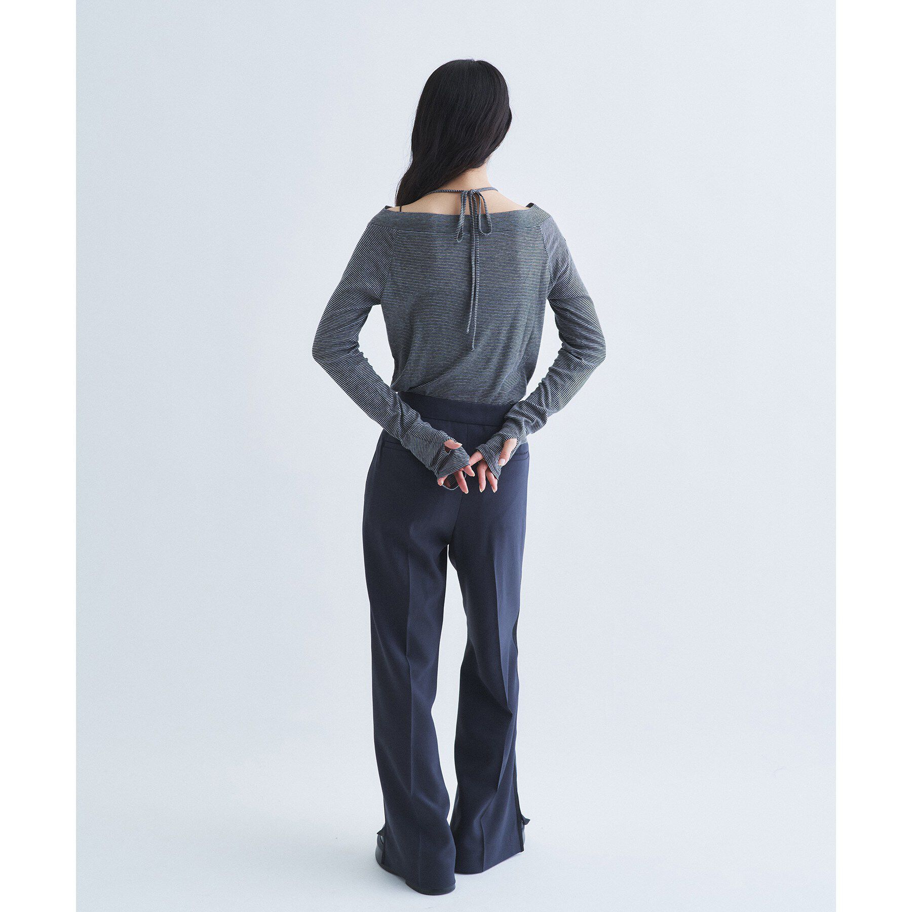 CODE A「tie neck boat top」|Tシャツ・カットソー|