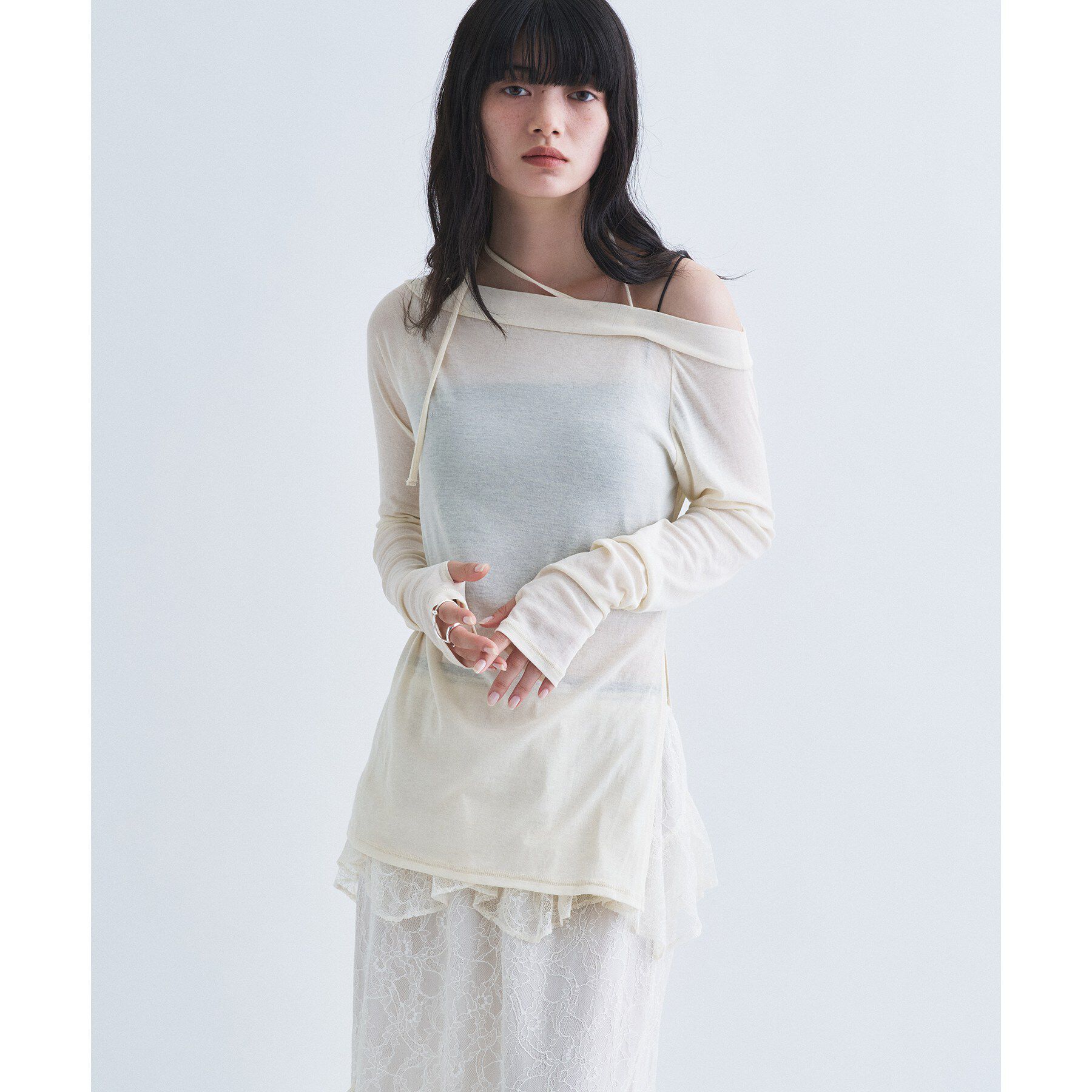 CODE A「tie neck boat top」|Tシャツ・カットソー|