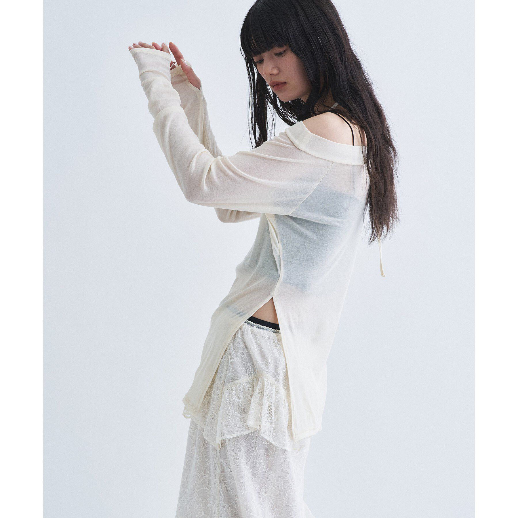 CODE A「tie neck boat top」|Tシャツ・カットソー|
