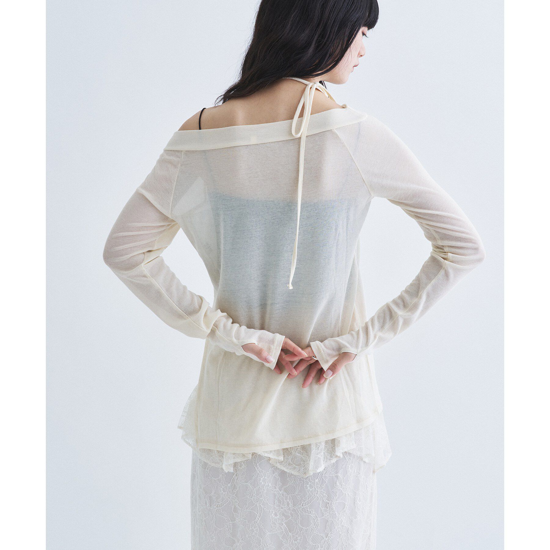 CODE A「tie neck boat top」|Tシャツ・カットソー|