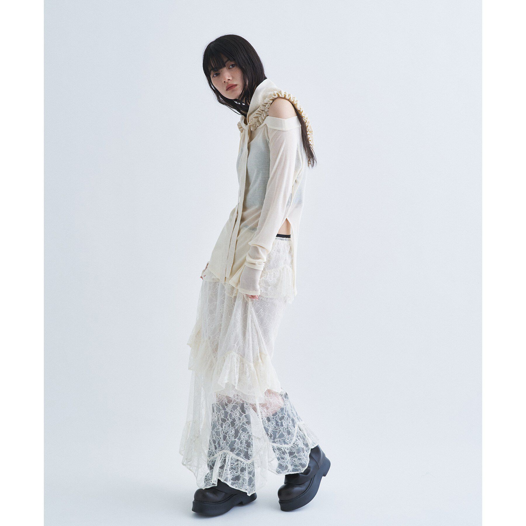 CODE A「tie neck boat top」|Tシャツ・カットソー|