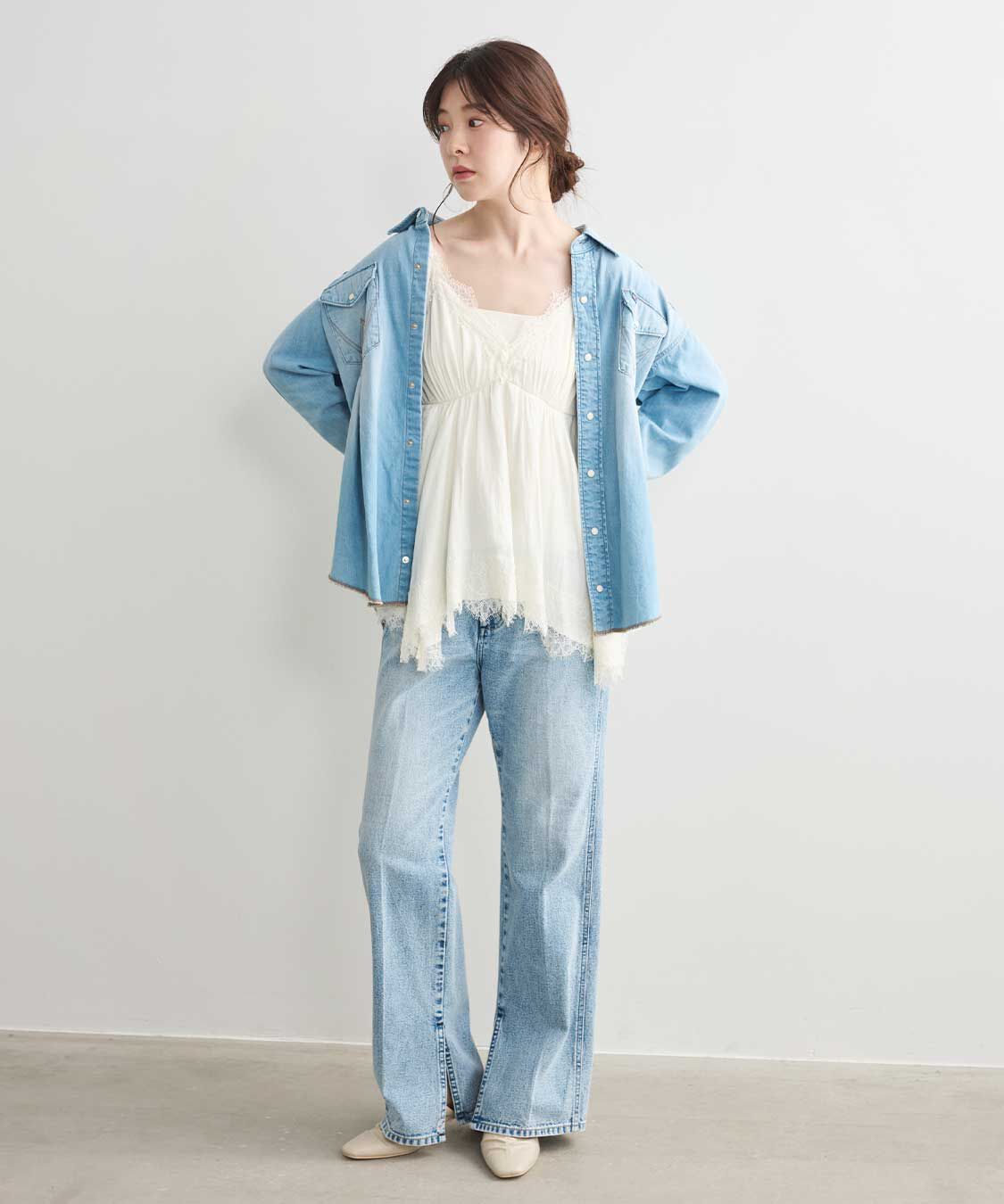 COCO DEAL「《COCO DEAL/Wrangler》スラックスライクデニムパンツ」|デニム|