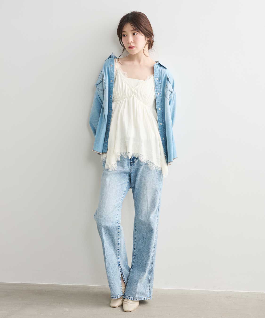 COCO DEAL「《COCO DEAL/Wrangler》スラックスライクデニムパンツ」|デニム|