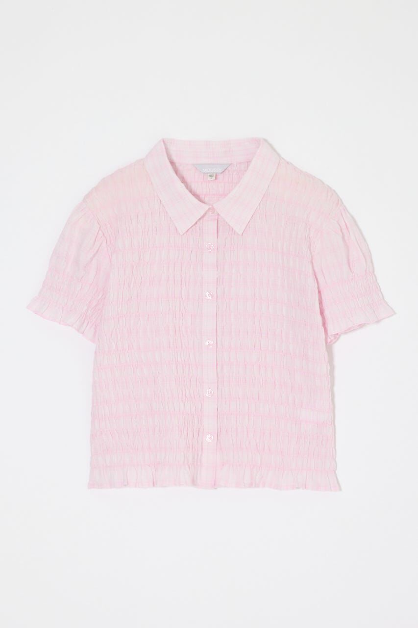 MOUSSY「PLAID SHIRRING シャツ」|シャツ・ブラウス|