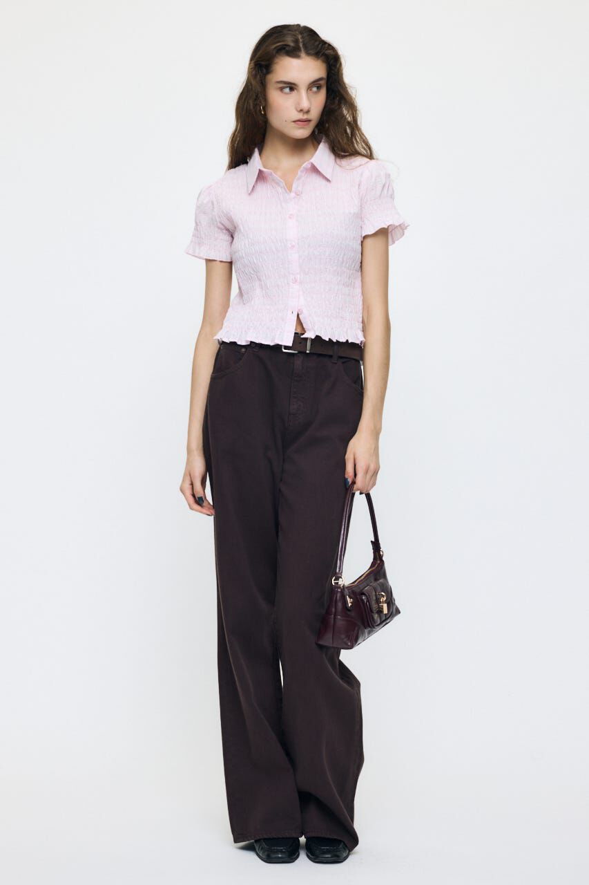 MOUSSY「PLAID SHIRRING シャツ」|シャツ・ブラウス|