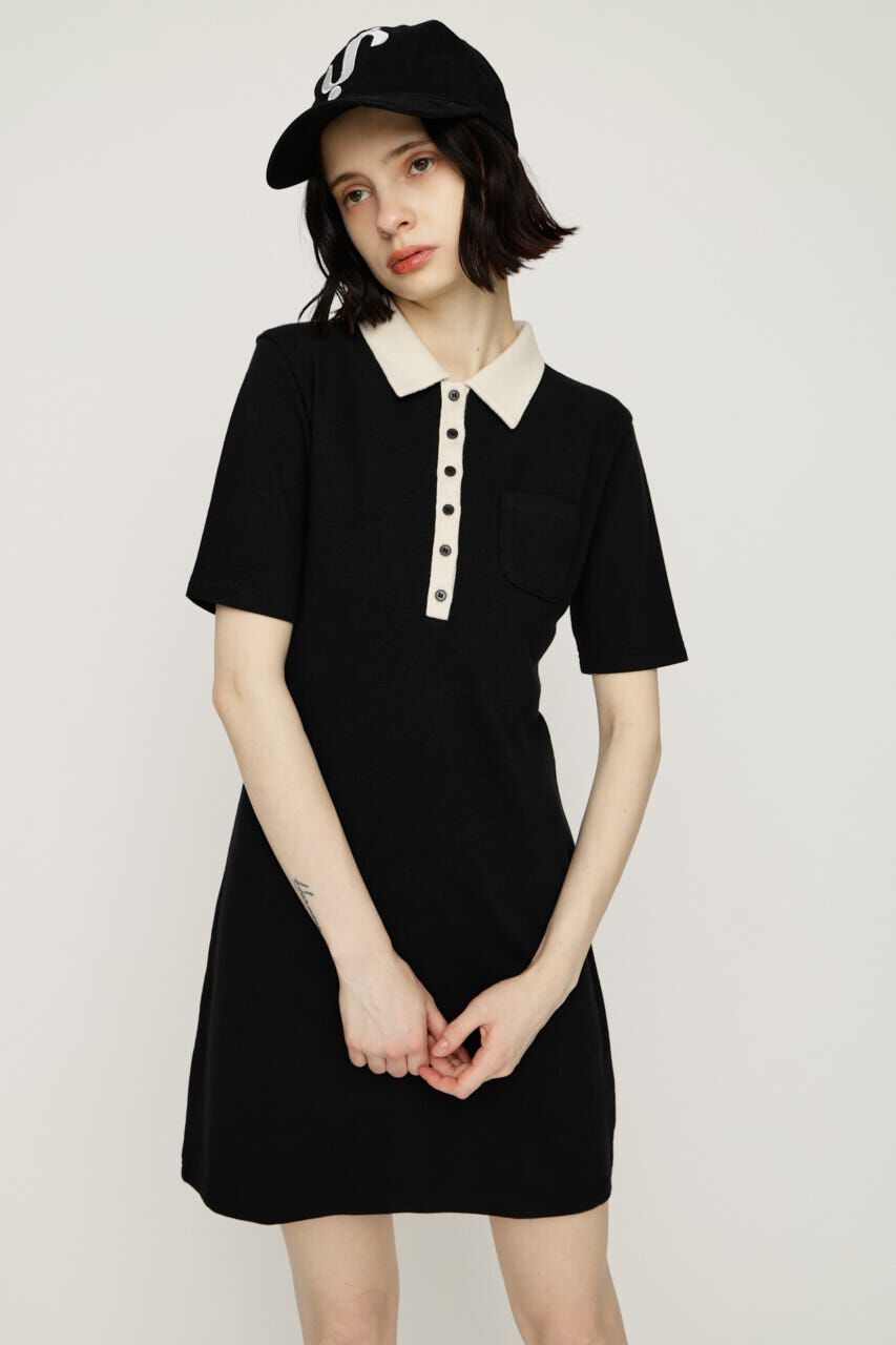 SLY「BI COLOR COLLAR ショートワンピース」|ワンピース|