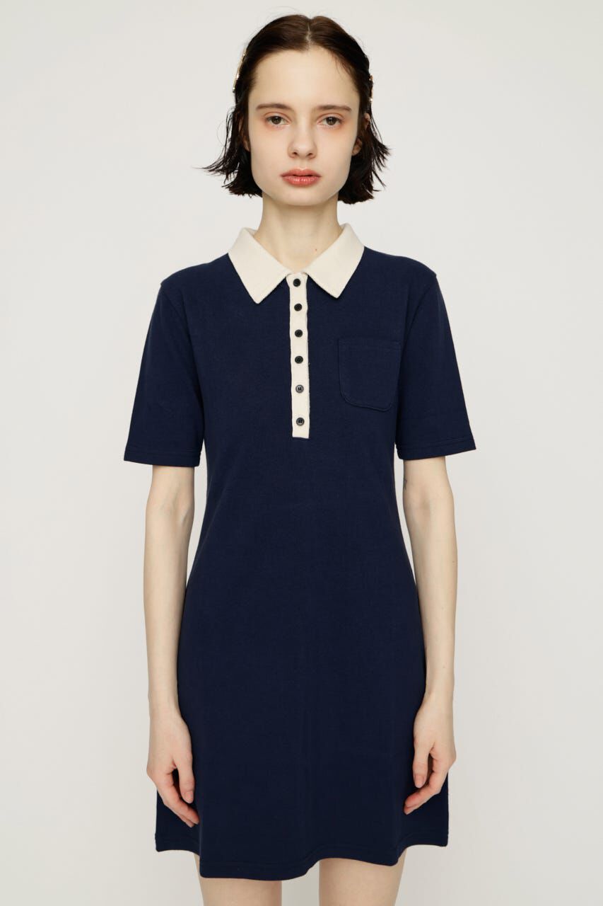 SLY「BI COLOR COLLAR ショートワンピース」|ワンピース|
