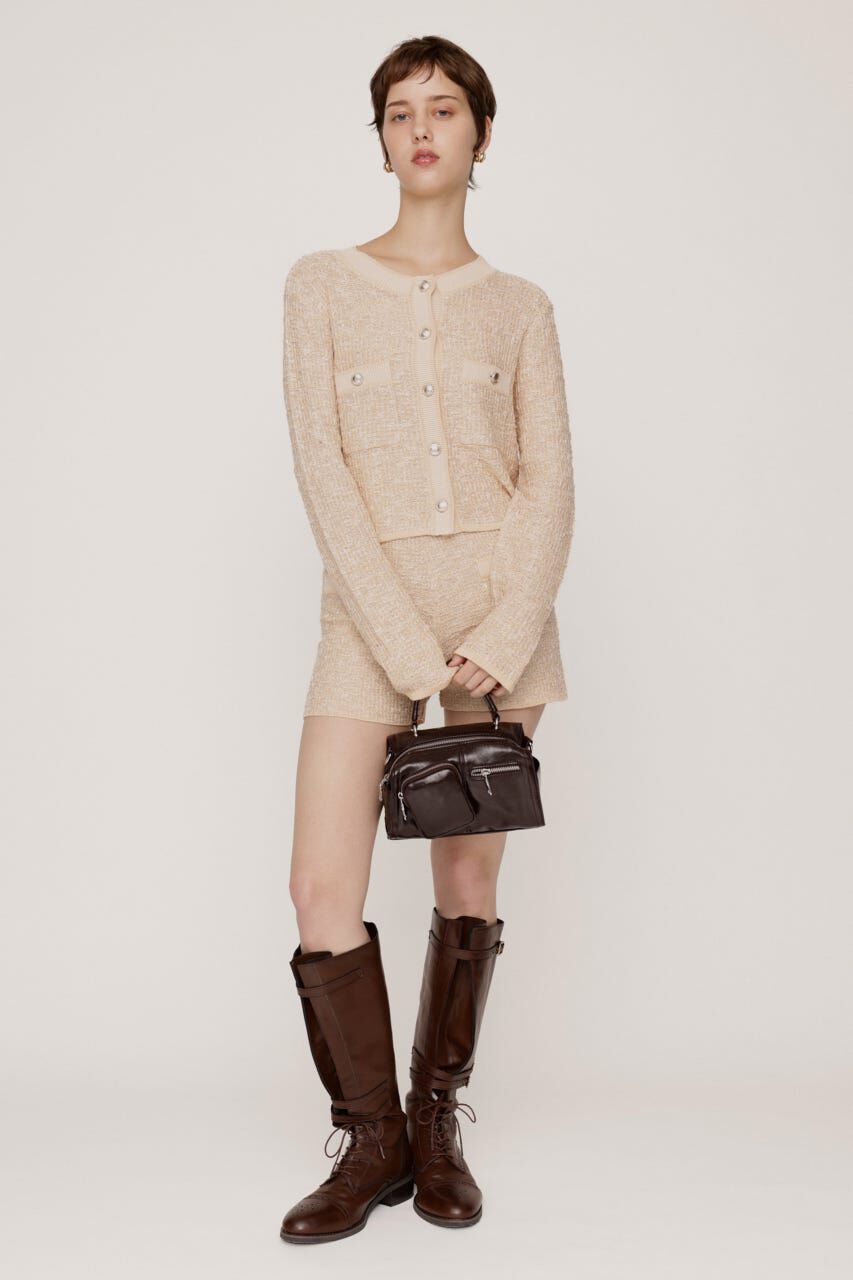 SLY「BICOLOR TWEED KNIT トップス」|カーディガン|