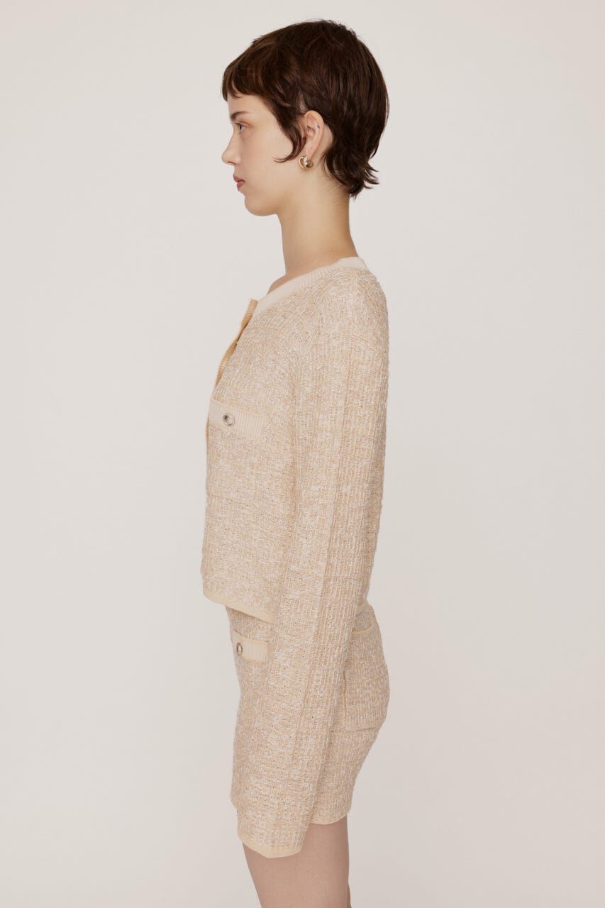 SLY「BICOLOR TWEED KNIT トップス」|カーディガン|