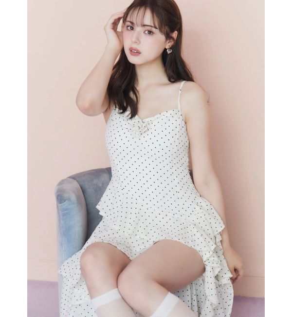 CALNAMUR「ローズドットフリルワンピース」|ワンピース|