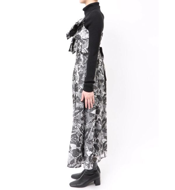 MERCURYDUO「ジャカードバックレースアップキャミワンピース」|ワンピース|