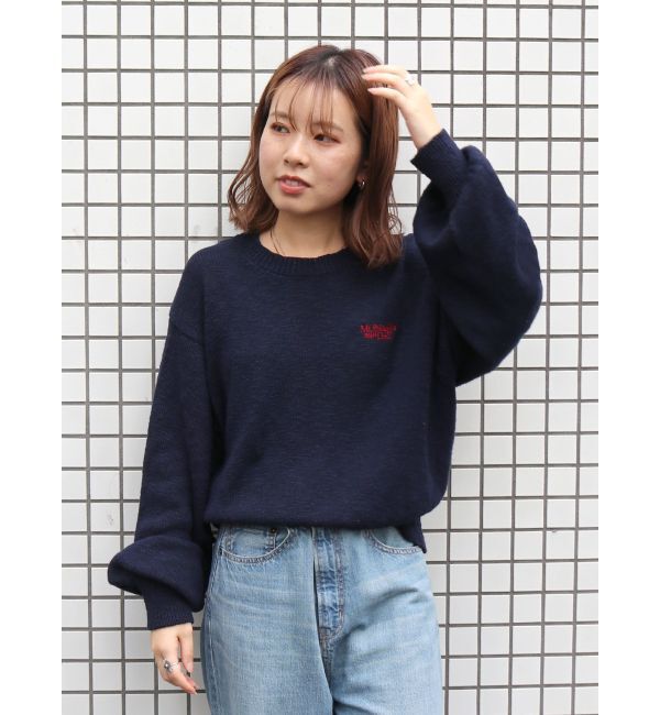 Ungrid「【WEB限定】エンブロイダリーコットン混スラブニット」|ニット・セーター|