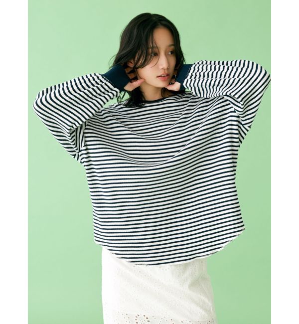 Ungrid「【WEB限定】スリーブボリュームワッフルロングスリーブTee」|Tシャツ・カットソー|