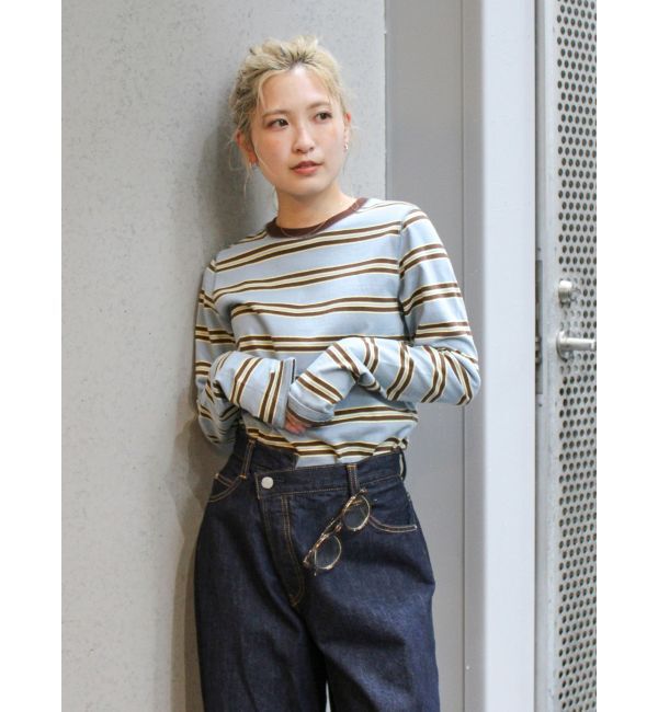 Ungrid「ボーダーロングスリーブTee」|Tシャツ・カットソー|ブルー