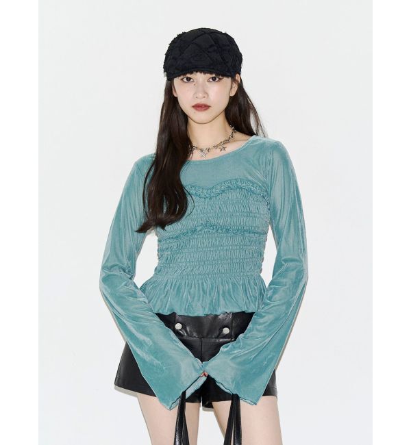 jouetie「ビスチェドッキングベロアトップス」|Tシャツ・カットソー|グリーン