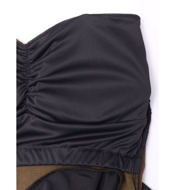 GYDA「LEOPARD HEM DRAPE EDGEベアTOPS」|チューブトップ|
