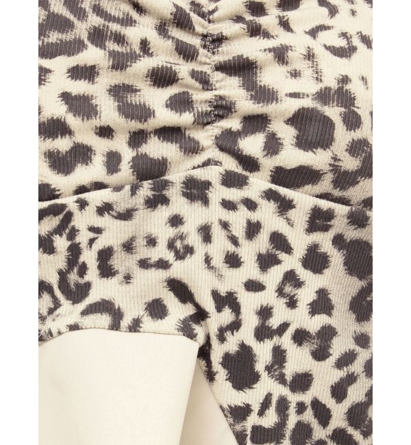 GYDA「LEOPARD HEM DRAPE EDGEベアTOPS」|チューブトップ|