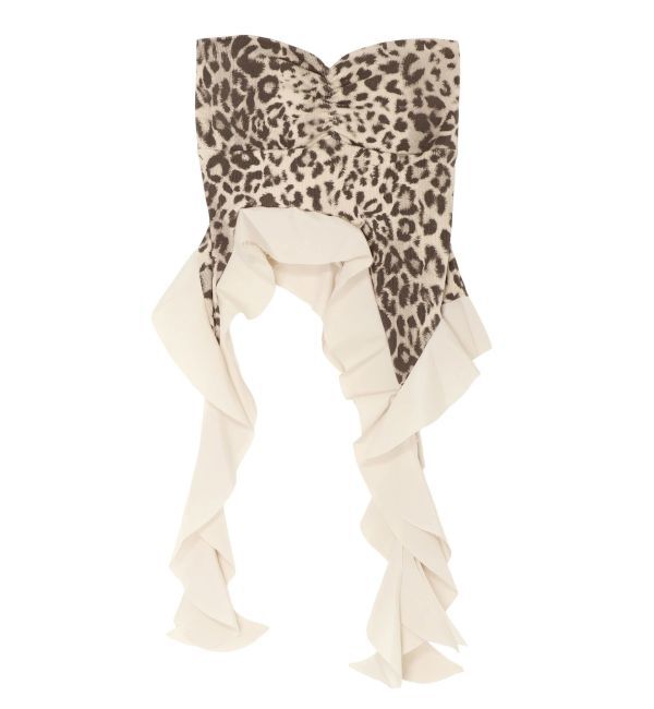 GYDA「LEOPARD HEM DRAPE EDGEベアTOPS」|チューブトップ|