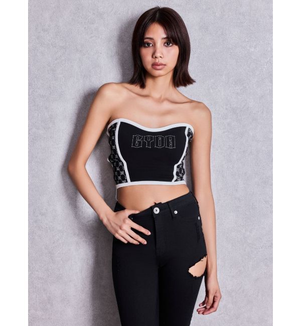 GYDA「Symmetry GYDA side drawstringビスチェ」|チューブトップ|