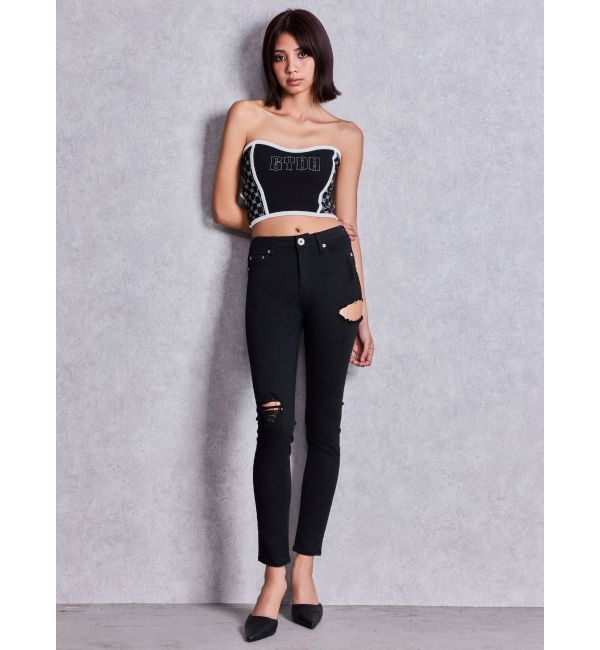 GYDA「Symmetry GYDA side drawstringビスチェ」|チューブトップ|