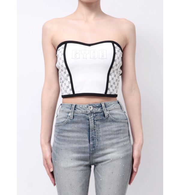 GYDA「Symmetry GYDA side drawstringビスチェ」|チューブトップ|