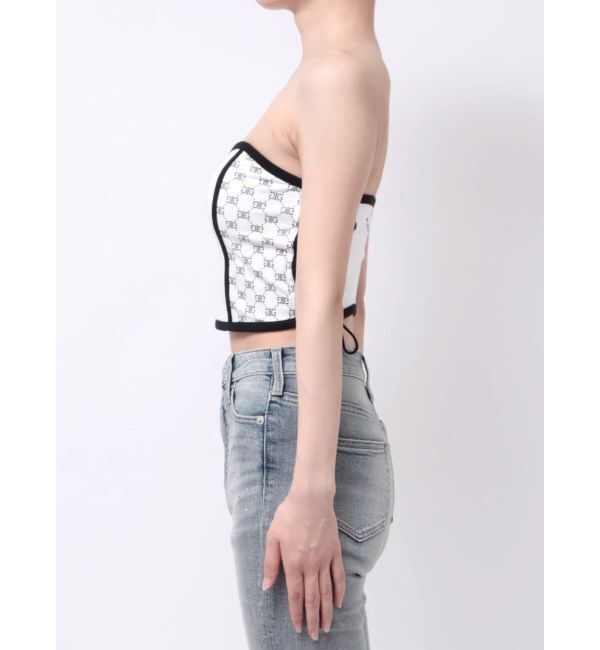 GYDA「Symmetry GYDA side drawstringビスチェ」|チューブトップ|