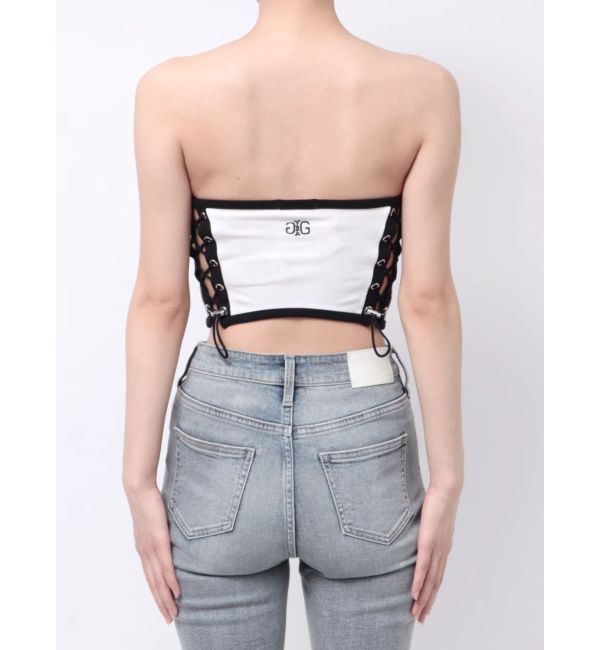 GYDA「Symmetry GYDA side drawstringビスチェ」|チューブトップ|