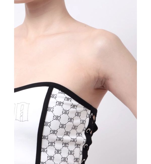 GYDA「Symmetry GYDA side drawstringビスチェ」|チューブトップ|