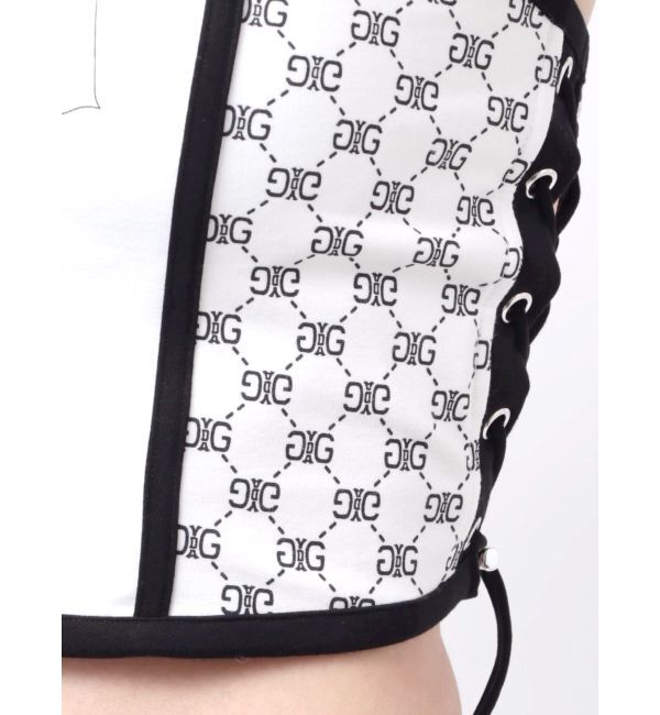 GYDA「Symmetry GYDA side drawstringビスチェ」|チューブトップ|