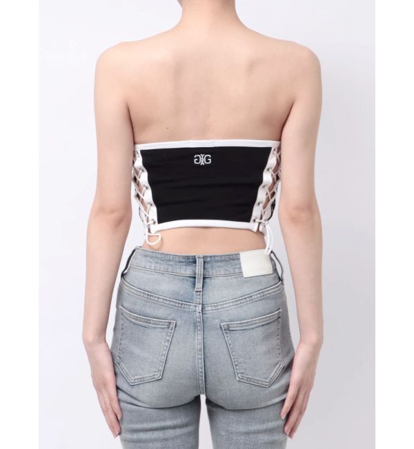 GYDA「Symmetry GYDA side drawstringビスチェ」|チューブトップ|