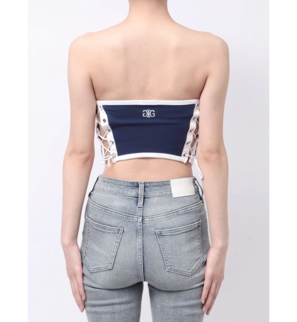 GYDA「Symmetry GYDA side drawstringビスチェ」|チューブトップ|