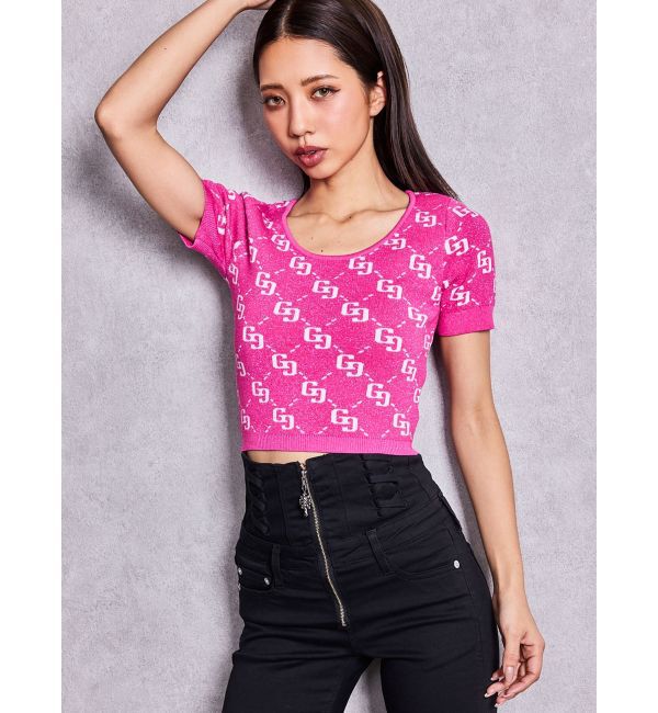 GYDA「GG jacquardラメニットTOPS」|ニット・セーター|