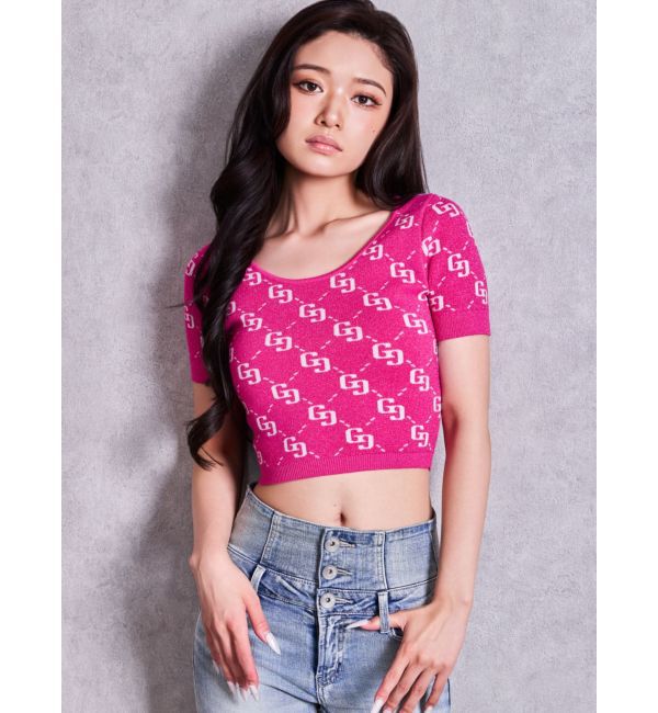 GYDA「GG jacquardラメニットTOPS」|ニット・セーター|