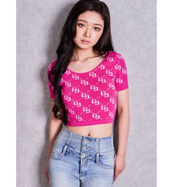 GYDA「GG jacquardラメニットTOPS」|ニット・セーター|