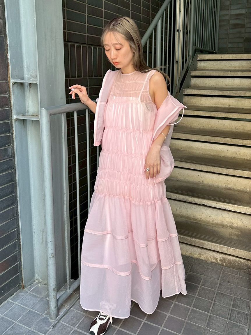 emmi atelier「フラワーエンブロイダリーワンピース【セットアップ対応】/ハンドウォッシャブル」|ワンピース|
