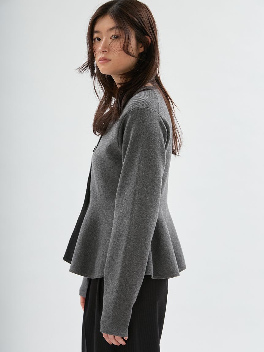 emmi atelier「ペプラムニットカーディガン」|カーディガン|
