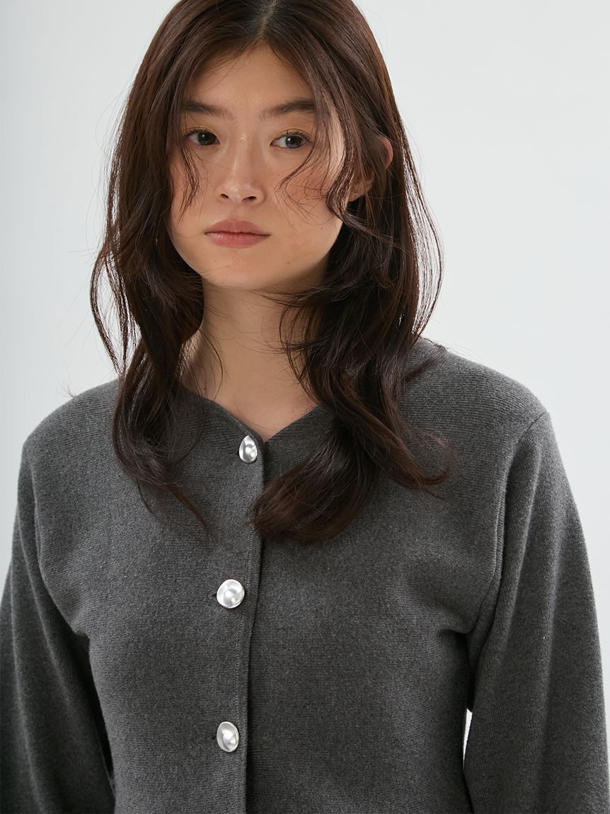 emmi atelier「ペプラムニットカーディガン」|カーディガン|