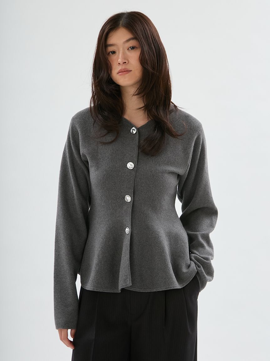 emmi atelier「ペプラムニットカーディガン」|カーディガン|