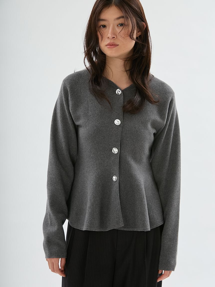 emmi atelier「ペプラムニットカーディガン」|カーディガン|