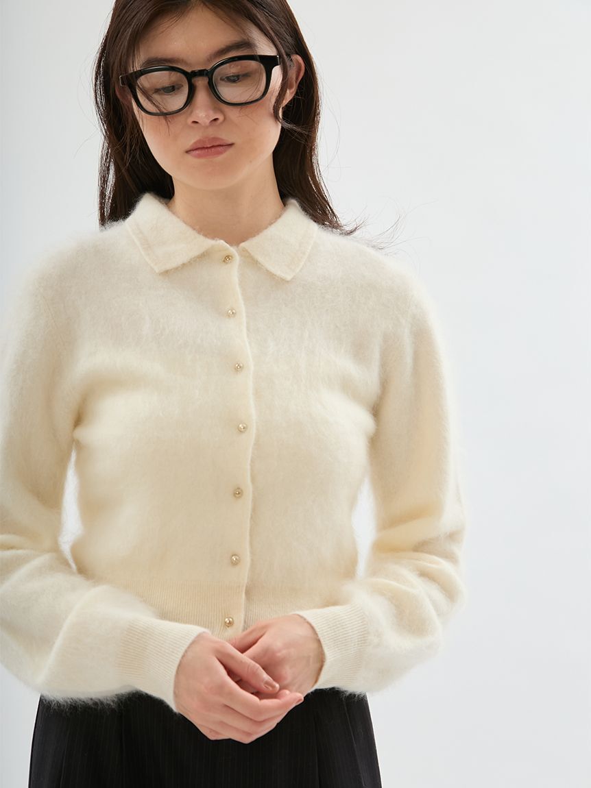emmi atelier「ウール混ミンク加工ニットカーディガン」|カーディガン|