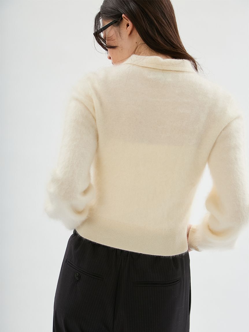 emmi atelier「ウール混ミンク加工ニットカーディガン」|カーディガン|