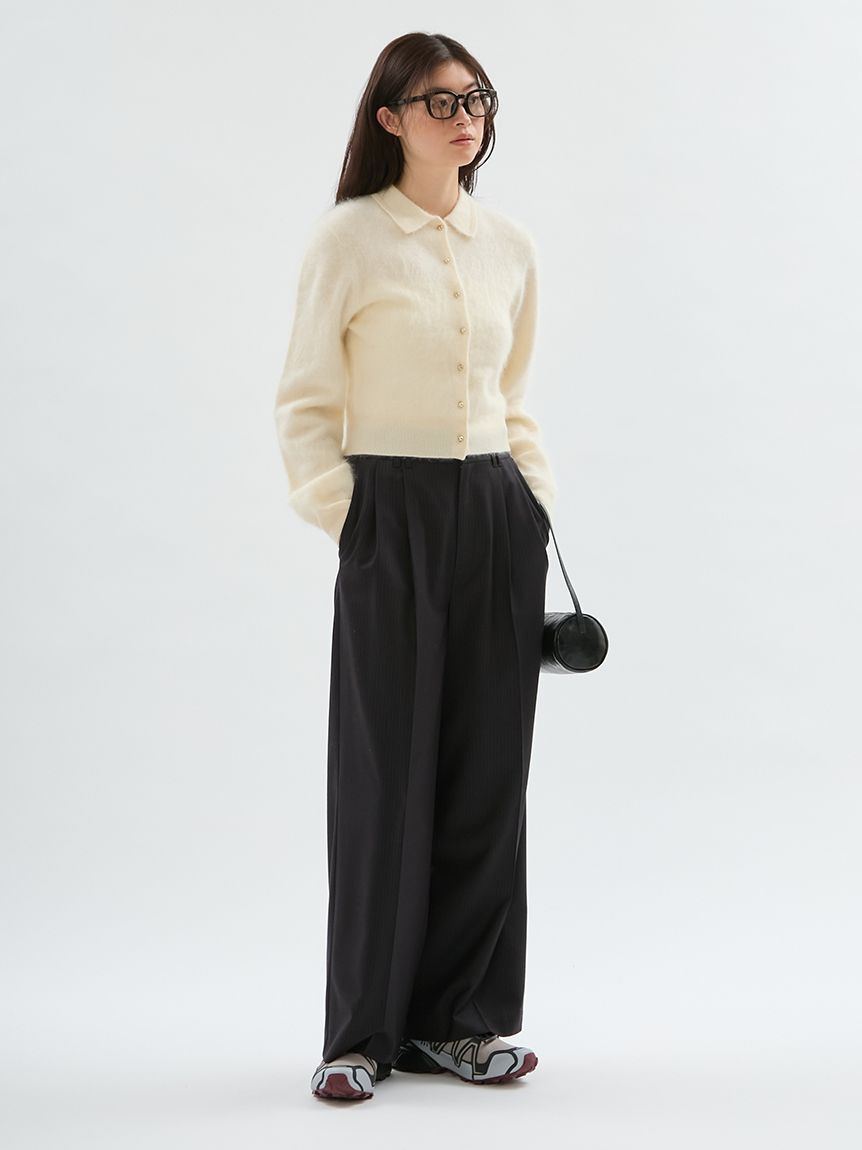 emmi atelier「ウール混ミンク加工ニットカーディガン」|カーディガン|