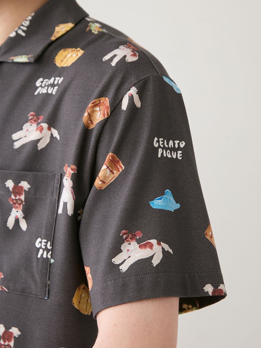 GELATO PIQUE HOMME「【ヒラノトシユキ】【HOMME】【接触冷感】PLANEDOG柄プリントシャツ」|シャツ・ブラウス|