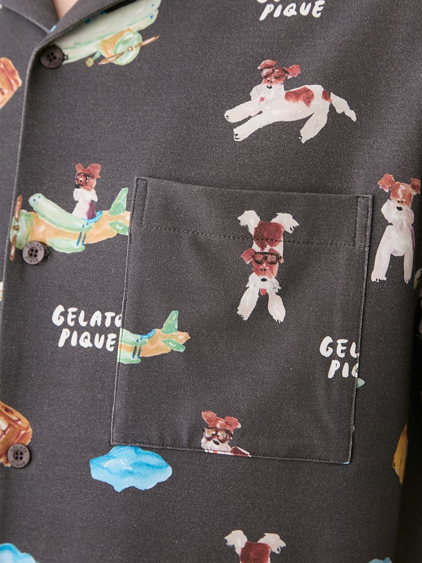 GELATO PIQUE HOMME「【ヒラノトシユキ】【HOMME】【接触冷感】PLANEDOG柄プリントシャツ」|シャツ・ブラウス|