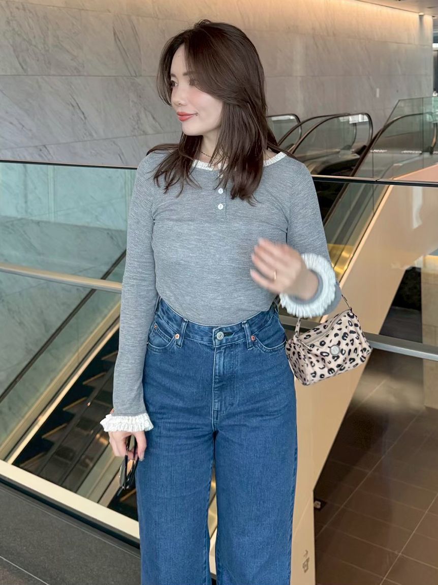 LILY BROWN「バックオープンヘンリーネックカットトップス」|Tシャツ・カットソー|