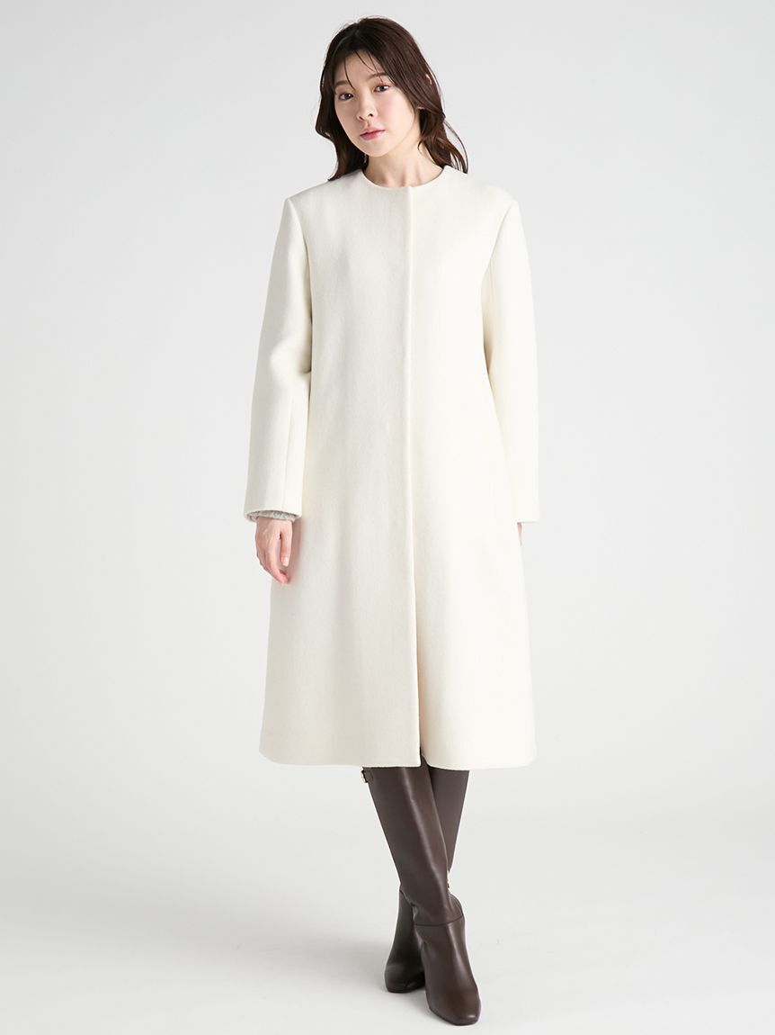 カシミヤ混ノーカラーコート（CELFORD）｜ルミネのファッション通販