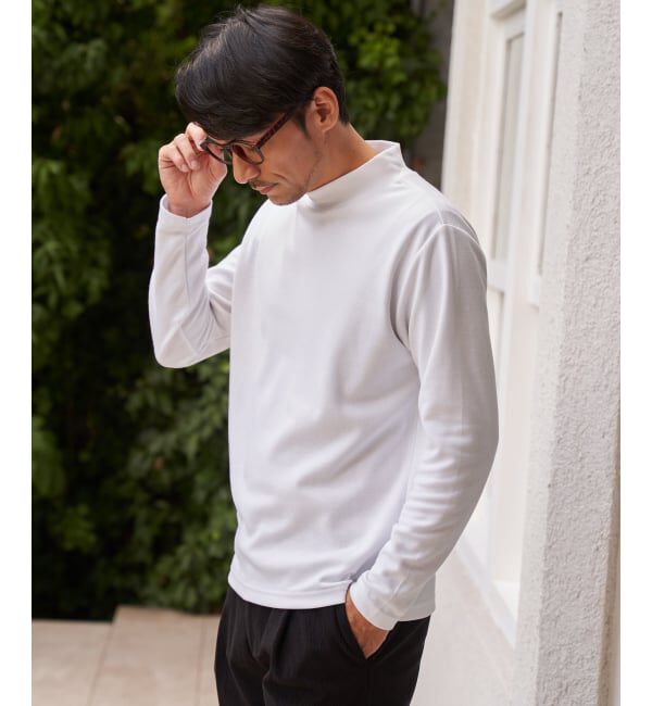 IKKA LOUNGE「ポンチモックネックロンＴ」|Tシャツ・カットソー|