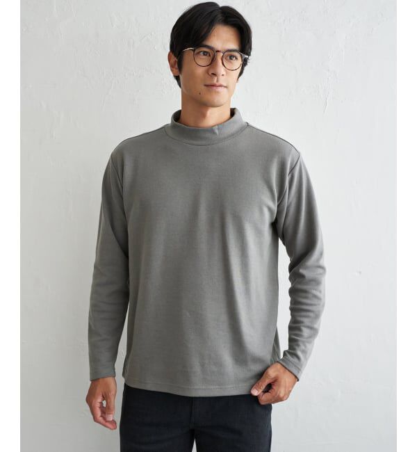 IKKA LOUNGE「ポンチモックネックロンＴ」|Tシャツ・カットソー|グレー